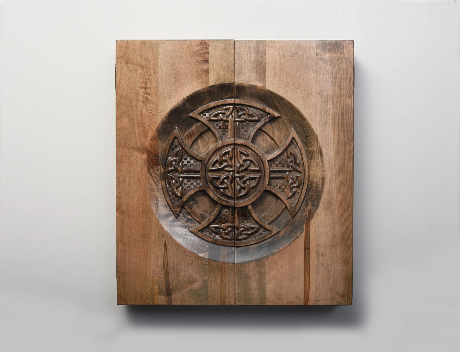 Celtic cross wall carving