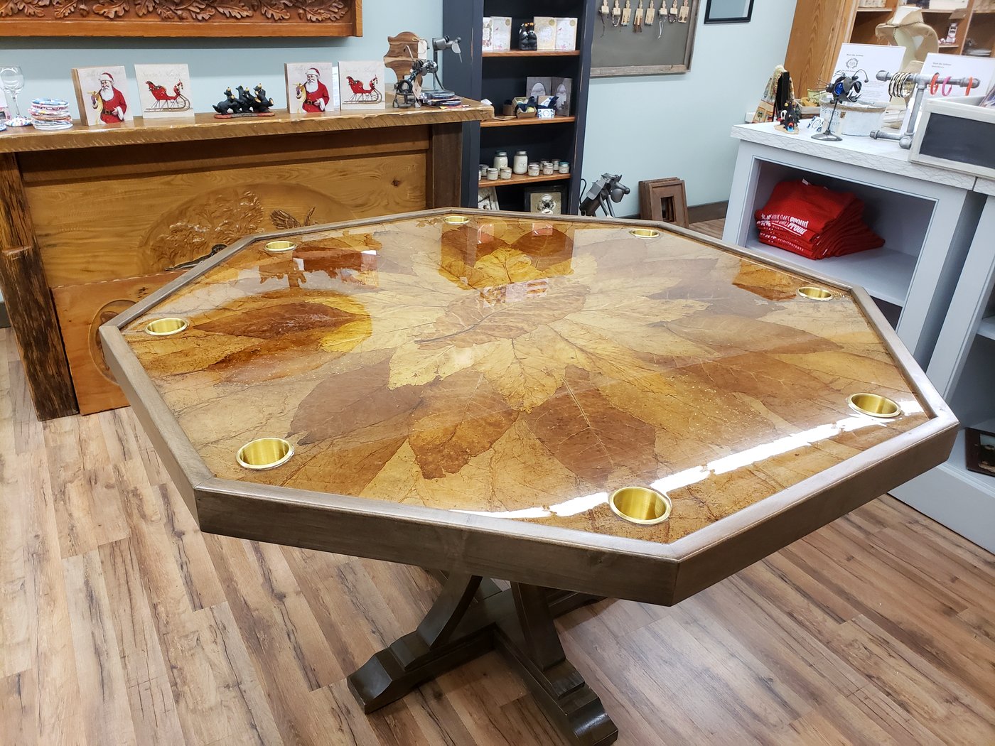 Custom dining set — dark stain