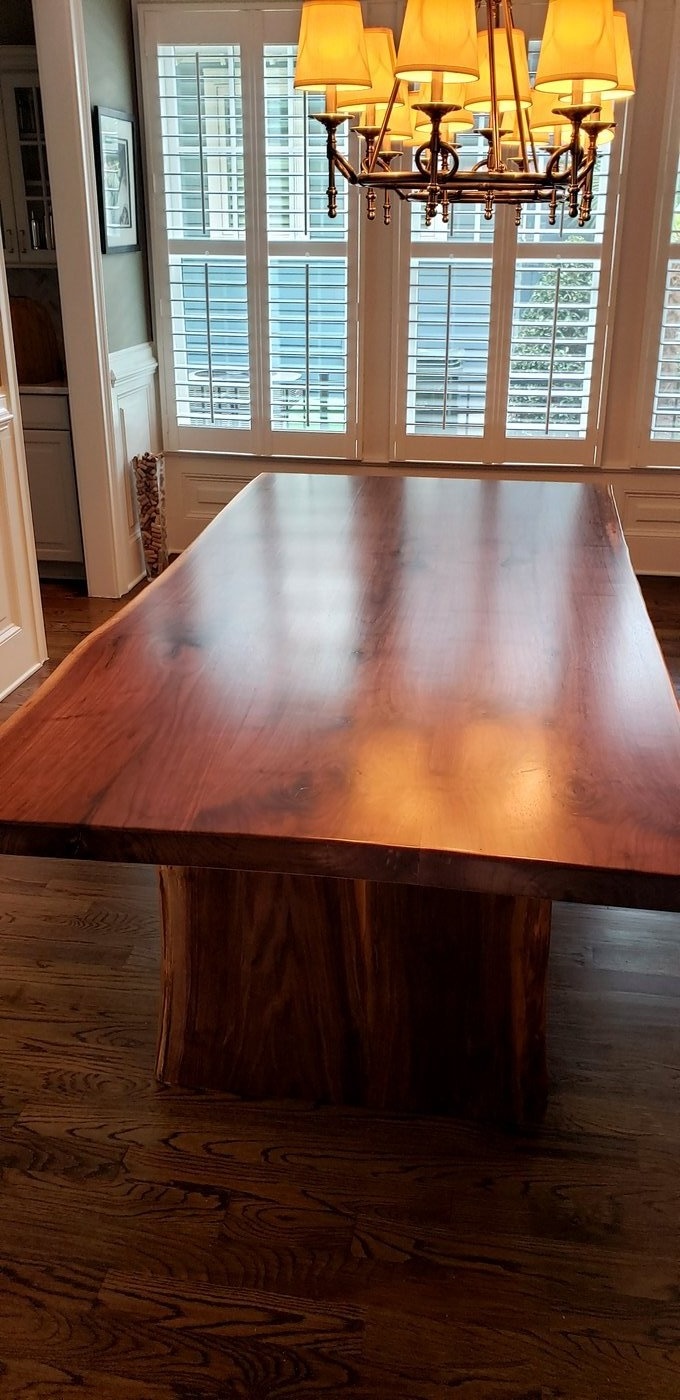 Live edge walnut dining table