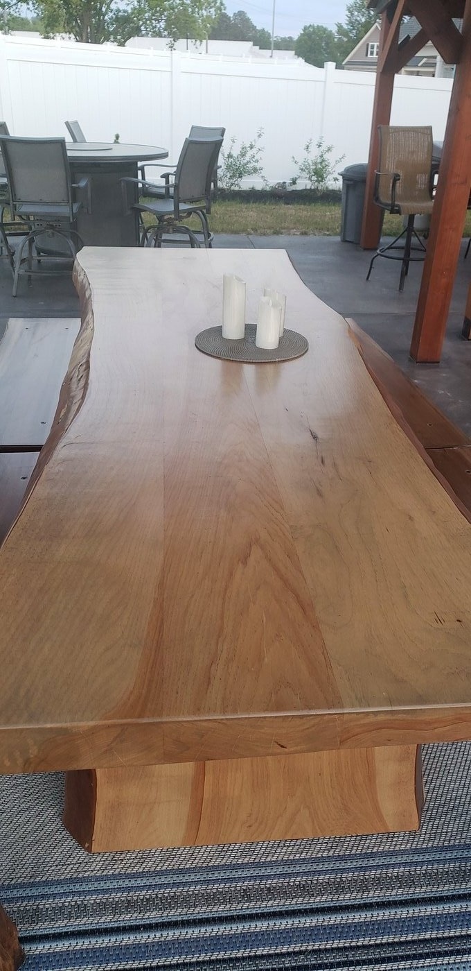 Modern dining table — steel base