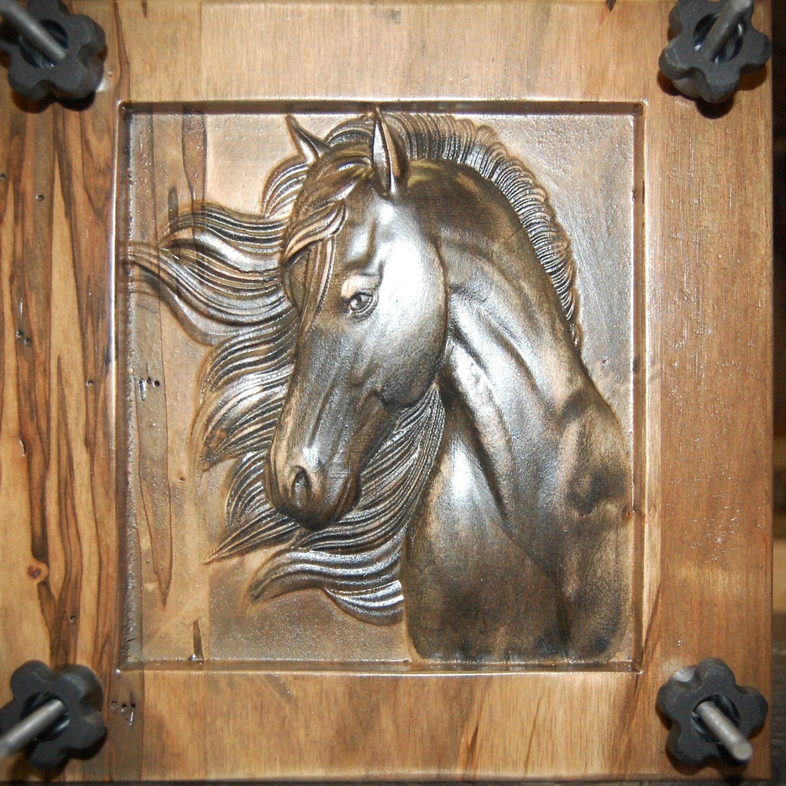 Flower press box — horse design