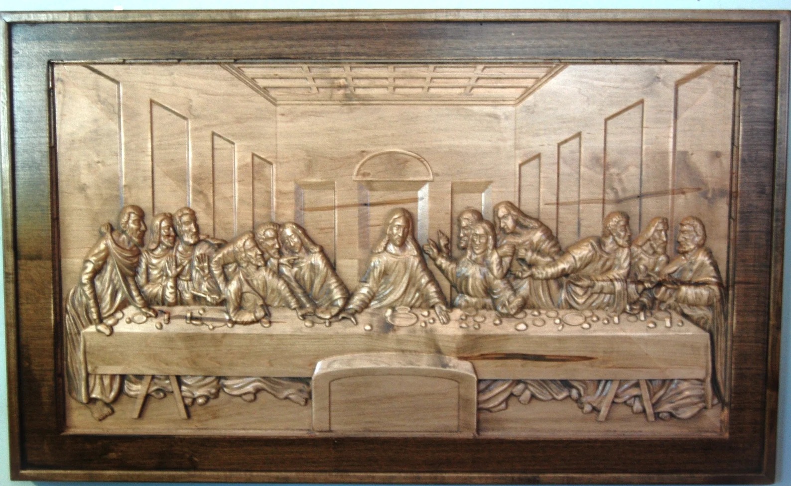The Last Supper — hand-carved wall relief